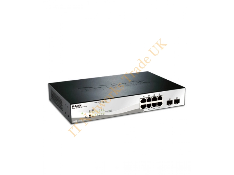 DGS-1100-10MP D-Link 10-Port 10/100/1000 (PoE+) Unmanaged Gigabit Ethernet Switch with 2 Gigabit SFP Ports Network Switch