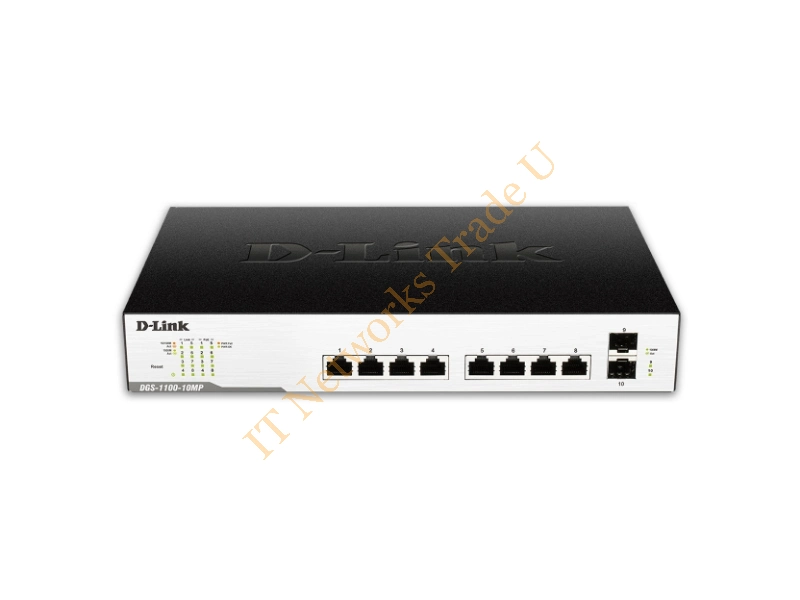 DGS-1100-10MPP - D-Link DGS-1100-10MPP Managed network switch Gigabit Ethernet (10/100/1000) Power over Ethernet (PoE) Black, Grey network switch