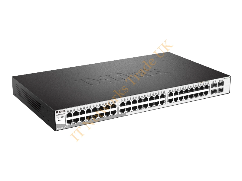 DGS-1500-52 D-Link 48-Port 10/100/100Base-T Layer-3 Managed Gigabit Ethernet Switch with 4 SFP Ports Rack-Mountable Network Switch