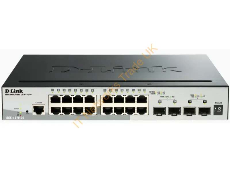 DGS-1510-20 D-Link 20-Port 10/100/1000Base-T layer-3 Managed Gigabit Ethernet Network Switch