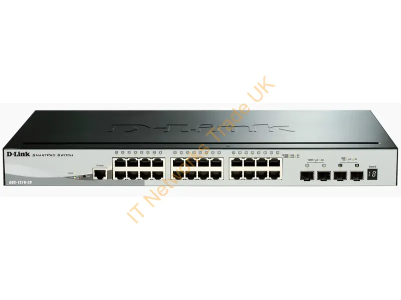 DGS-1510-28X D-Link 28-Port 10/100/1000Base-T Layer-3 Managed Stackable Gigabit Ethernet Switch with 4 10-Gigabit SFP+ Ports Rack-Mountable Network Switch