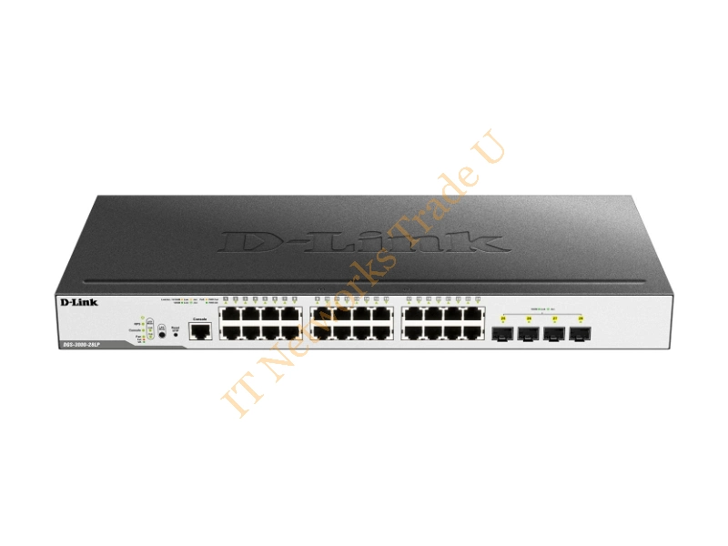 DGS-3000-28LP - D-Link DGS-3000-28LP Managed L2 Gigabit Ethernet (10/100/1000) Power over Ethernet (PoE) 19U Black network switch