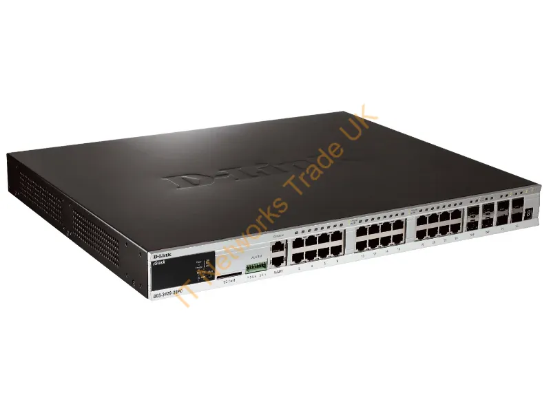 DGS-3420-28PC D-Link 24-Port x 10/100/1000(PoE) Rack-Mountable Managed Stackable Gigabit Ethernet Network Switch