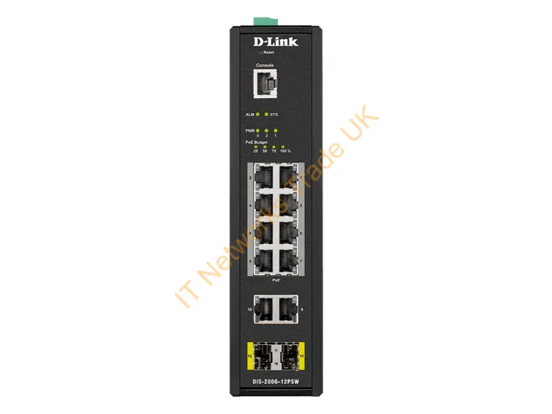 DIS-200G-12PSW - D-Link Dis-200G-12Psw Network Switch Managed L2 Gigabit Ethernet (10/100/1000) Power Over Ethernet (Poe) Black
