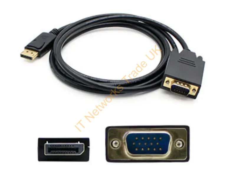 DISPORT2VGAMM3B-5PK - Addon Networks Disport2Vgamm3B-5Pk Video Cable Adapter 35.8" (0.91 M) Displayport Vga (D-Sub) Black