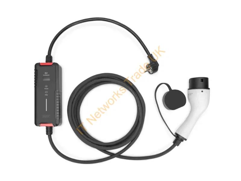 DK-1P16-A-050-BL - Digitus EV charger, 5m, 230 V, Type F 7/4 to EV Type 2,
