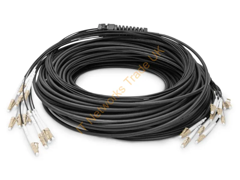 DK-2433CU030BK-BBB - Digitus Pre-assembled Fiberglass Universal Breakout Cable, Multi Mode OM4, 12 Fibers, LC/UPC LC/UPC