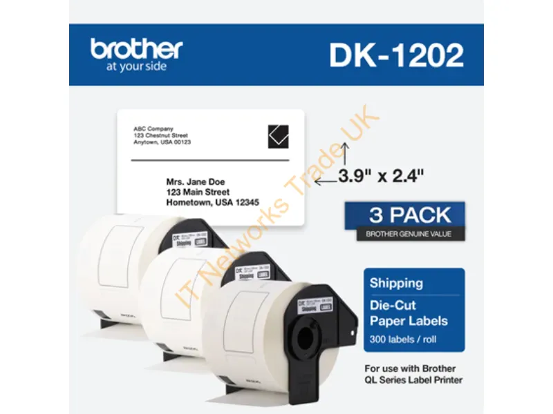 DK12023PK - Brother Dk-12023Pk Printer Label White Self-Adhesive Printer Label
