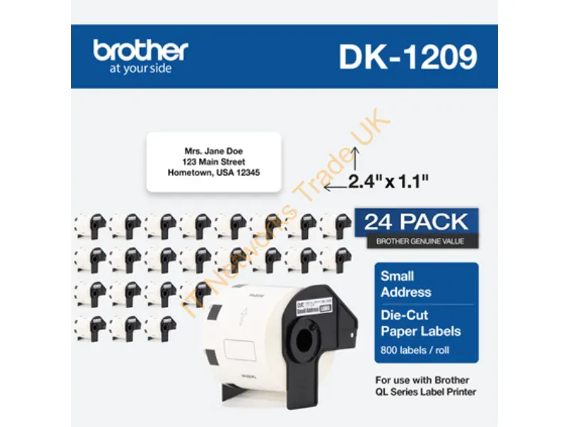 DK120924PK - Brother Dk-120924Pk Printer Label White Self-Adhesive Printer Label