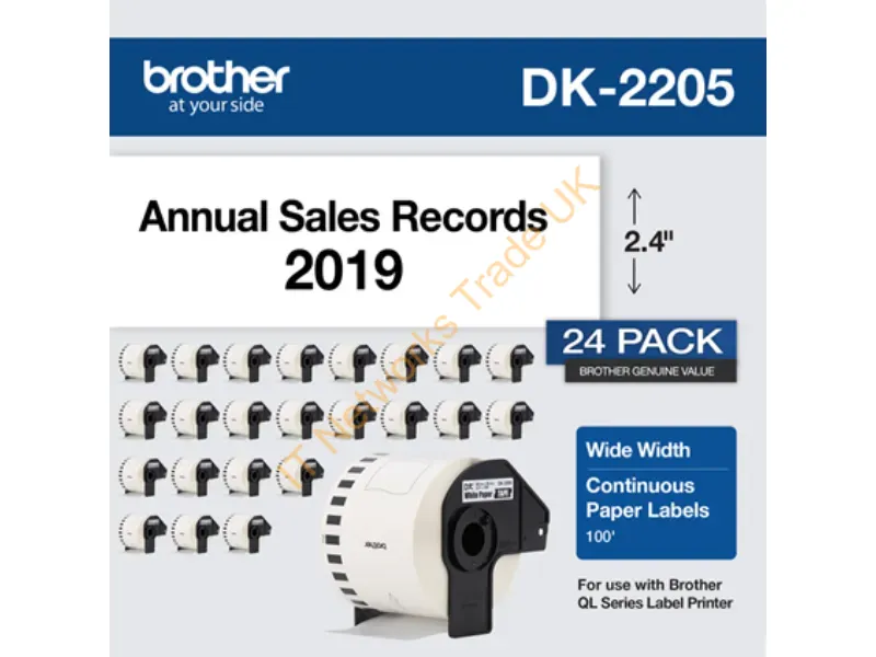 DK220524PK - Brother Dk-220524Pk Printer Label White Self-Adhesive Printer Label