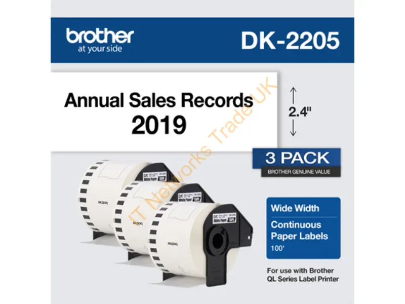 DK22053PK - Brother Dk-22053Pk Printer Label White Self-Adhesive Printer Label