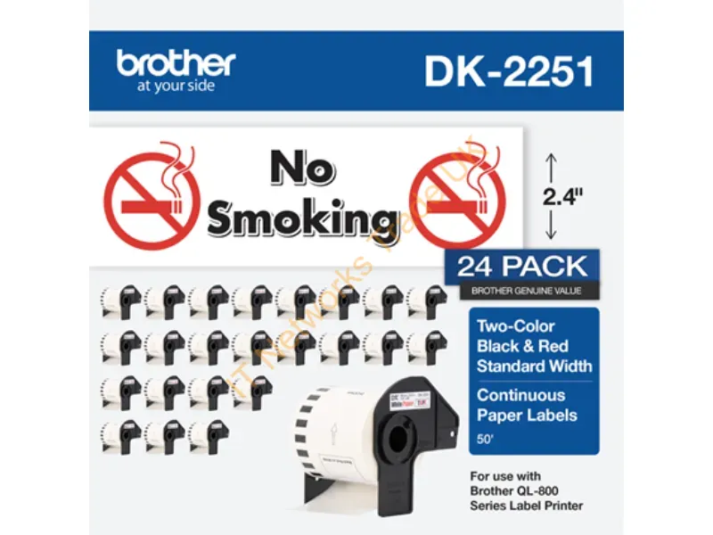 DK225124PK - Brother Dk-225124Pk Printer Label White Self-Adhesive Printer Label