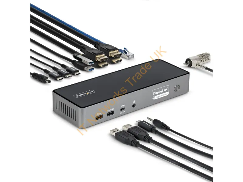 DK30C2DPEPRN - Startech.Com Dk30C2Dpeprn Laptop Dock/Port Replicator Wired Usb 3.2 Gen 2 (3.1 Gen 2) Type-C Gray