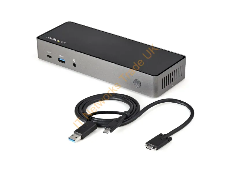 DK31C3HDPDUE - StarTech.com USB-C & USB-A Dock Hybrid Universal Triple Monitor Laptop Docking Station DisplayPort & HDMI 4K 60Hz 85W Power Delivery, 6x USB Hub, GbE, Audio USB 3.1 Gen 2 10Gbps TAA
