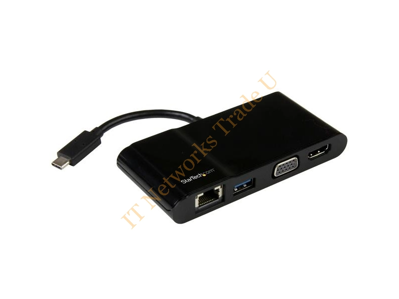 StarTech.com USB-C Multiport Adapter for Laptops 4K HDMI or VGA GbE USB 3.0 Accessory