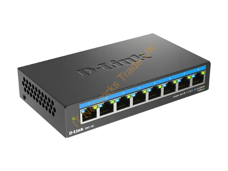 DMS-108 - D-Link Dms-108 Unmanaged L2 2.5G Ethernet (100/1000/2500) Black