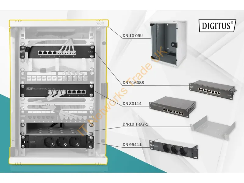 DN-10-SET-2 - Digitus Netzwerk-Set 254 mm (10") - 9HE, 312 x 300 mm (B x T)