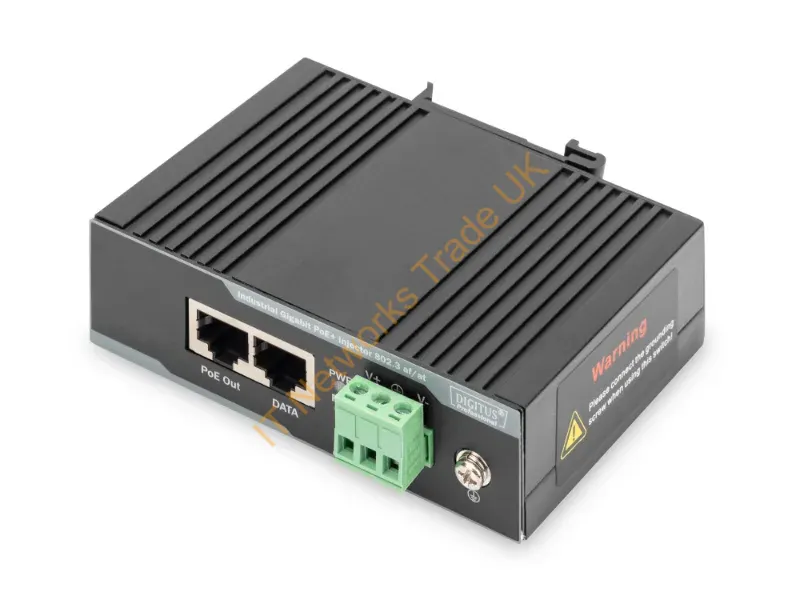 DN-651112 - Digitus Industrial Gigabit Ethernet PoE+ Injector, 802.3 af/at, 60 W