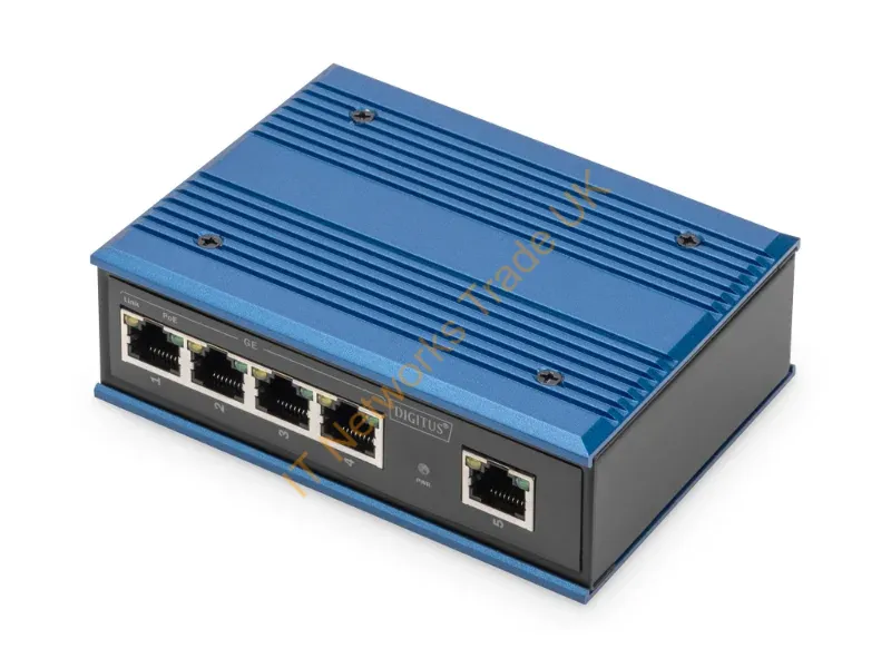 DN-651120 - Digitus 4 Port Gigabit Netzwerk PoE Switch, Industrial, Unmanaged, 1 RJ45 Uplink