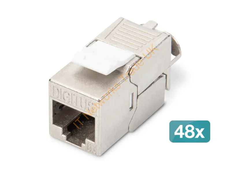 DN-93615-48 - Digitus CAT 6A Keystone Modul, geschirmt, werkzeugfreier Montageanschluss - 48 Stk.