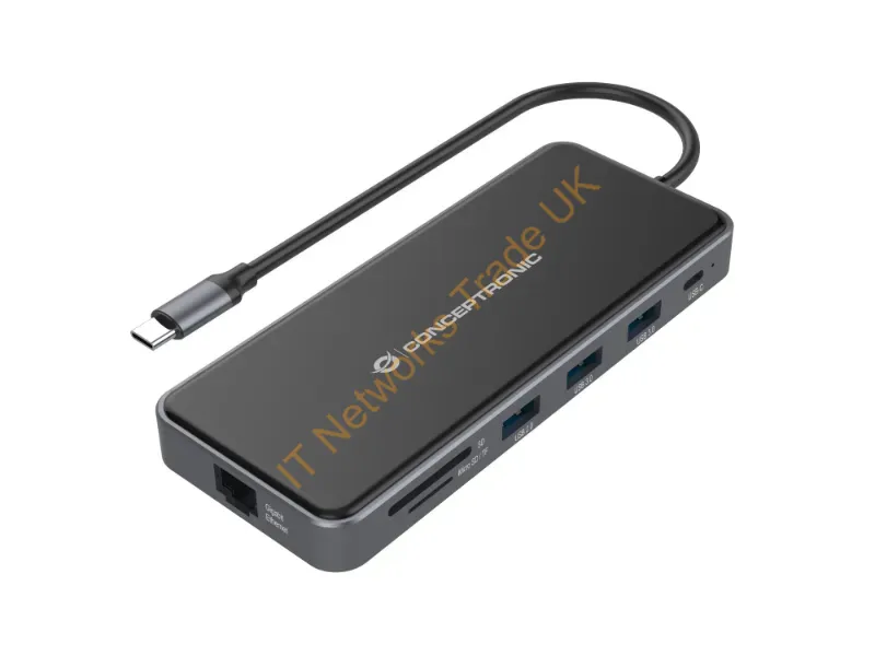 DONN15G - Conceptronic DONN15G notebook dock/port replicator Wired USB 3.2 Gen 1 (3.1 Gen 1) Type-C Grey