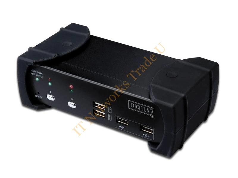 DS-12820 - Digitus DVI-Audio-USB, 2-port Black Network KVM Switch