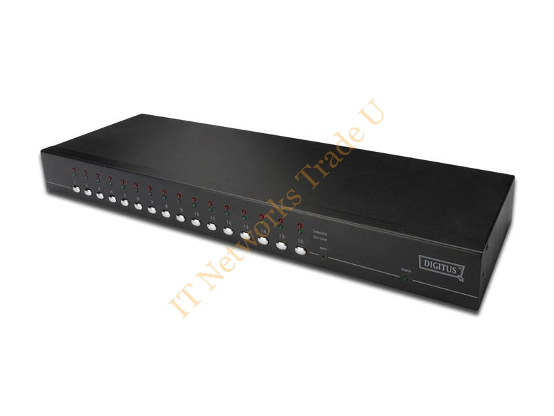 DS-16202 - Digitus Cat. 5 Combo, USB PS/2 1U Black Network KVM Switch