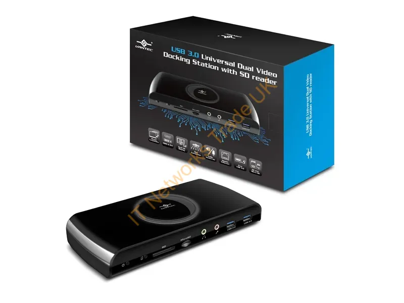 DSH-300U3 - Vantec Dsh-300U3 Laptop Dock/Port Replicator Wired Usb 3.2 Gen 1 (3.1 Gen 1) Type-A Black