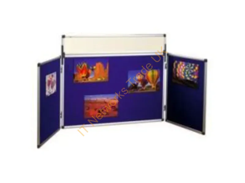 DSP350111 - Bi-Office SHOWBOARD 3 PANEL+HEADER BLU 90X60