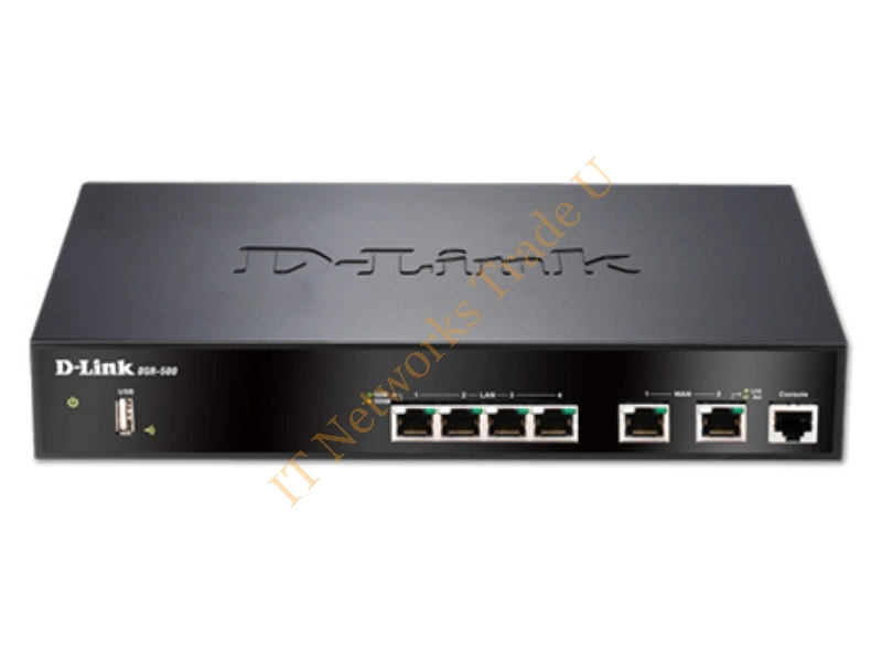 DSR-500 D-Link 4-Port 1Gbps 10/100/1000Base-T Gigabit Ethernet Unified Services Router