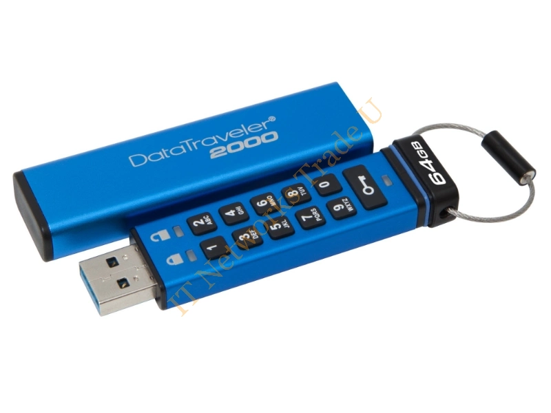 DT2000/64GB - Kingston Technology DataTraveler 2000 64GB 64GB USB 3.0 (3.1 Gen 1) USB Type-A connector Blue USB flash drive Storage Device