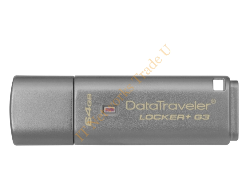 DTLPG3/64GB - Kingston Technology DataTraveler Locker+ G3 64GB 64GB USB 3.0 (3.1 Gen 1) USB Type-A connector Silver USB flash drive Storage Device