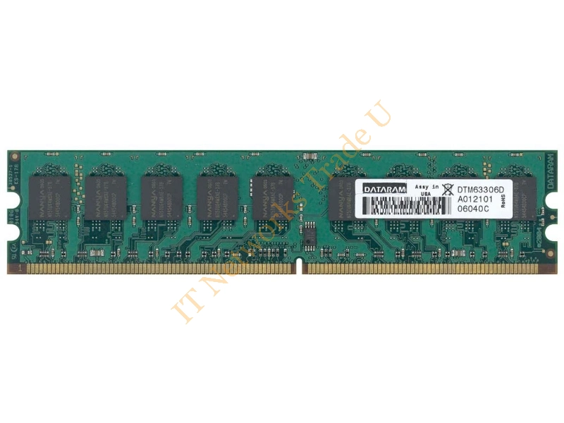 DTM63306D Dataram 1GB DDR2-533MHz PC2-4200 ECC Unbuffered CL4 240-Pin DIMM Dual Rank Memory Module Server Memory
