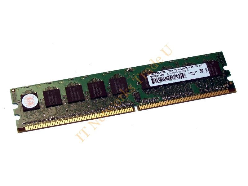 DTM63319B Dataram 512MB DDR2-533MHz PC2-4200 ECC Unbuffered CL4 240-Pin DIMM Single Rank Memory Module Server Memory