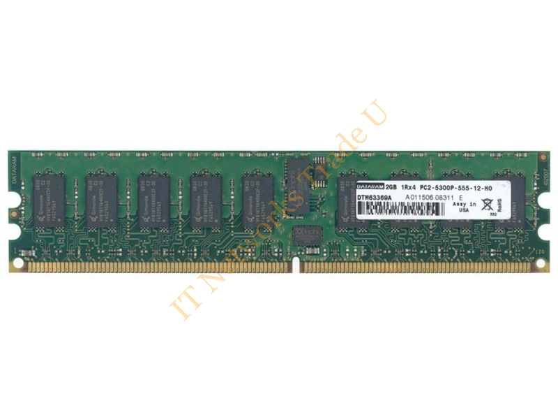 DTM63331H Dataram 1GB DDR2-667MHz PC2-5300 ECC Registered 240-Pin DIMM Single Rank Memory Module Server Memory