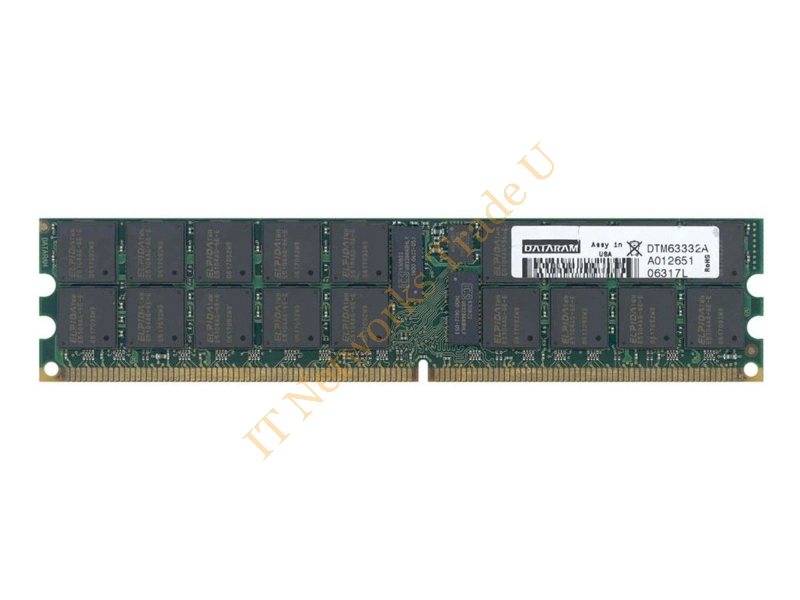 DTM63332A Dataram 2GB DDR2-667MHz PC2-5300 ECC Registered CL5 240-Pin DIMM Dual Rank Memory Module Server Memory