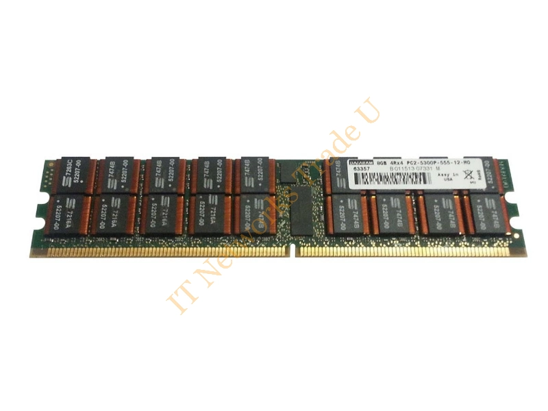 DTM63357A Dataram 8GB DDR2-667MHz PC2-5300 ECC Registered CL5 240-Pin DIMM Quad Rank Memory Module Server Memory