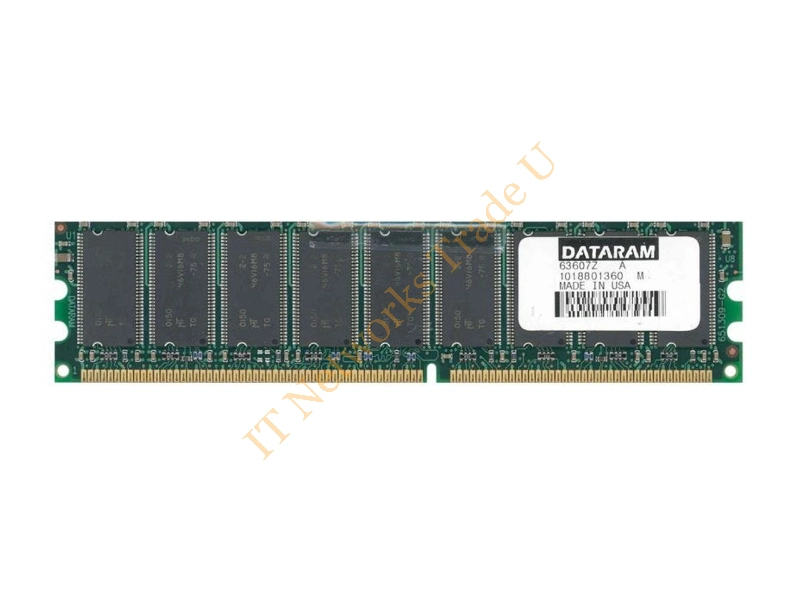 DTM63607B Dataram 256MB DDR-266MHz PC2100 ECC Unbuffered CL2.5 184-Pin DIMM Dual Rank Memory Module Server Memory