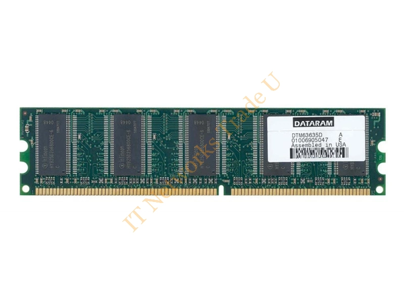 DTM63635D Dataram 256MB DDR-333MHz PC2700 ECC Unbuffered CL2.5 184-Pin DIMM Memory Module Server Memory