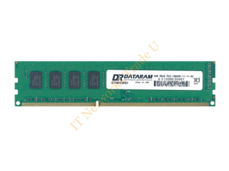 DTM64395 Dataram 4GB DDR3-1600MHz PC3-12800 ECC Unbuffered CL11 240-Pin DIMM Dual Rank Memory Module Server Memory