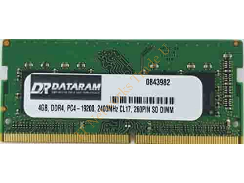 DTM64620 Dataram 4GB DDR3-1600MHz PC3-12800 non-ECC Unbuffered CL11 204-Pin SoDimm Dual Rank Memory Module Laptop Memory