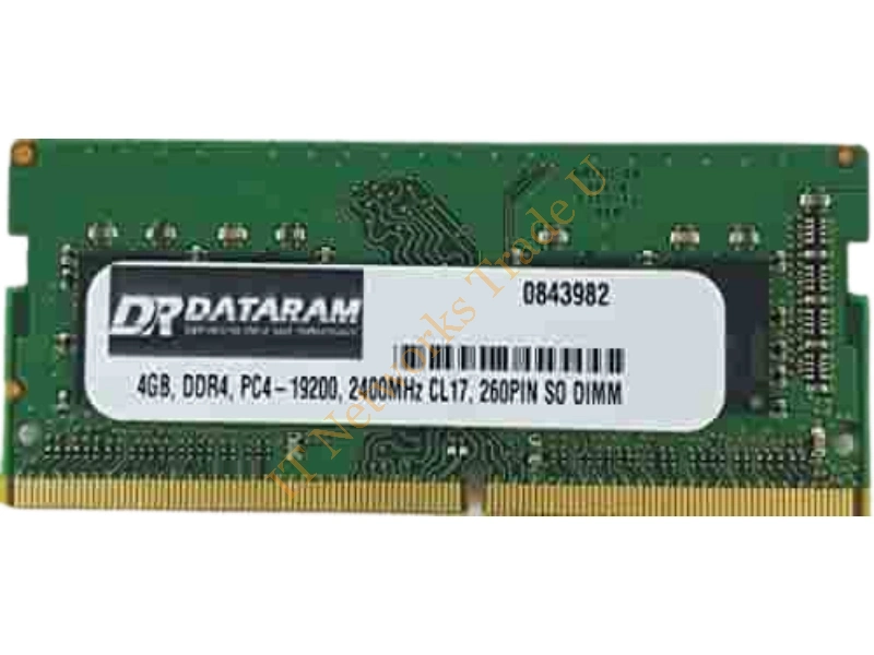 DTM64620B Dataram 4GB DDR3-1600MHz PC3-12800 non-ECC Unbuffered CL11 204-Pin SoDimm Dual Rank Memory Module Laptop Memory