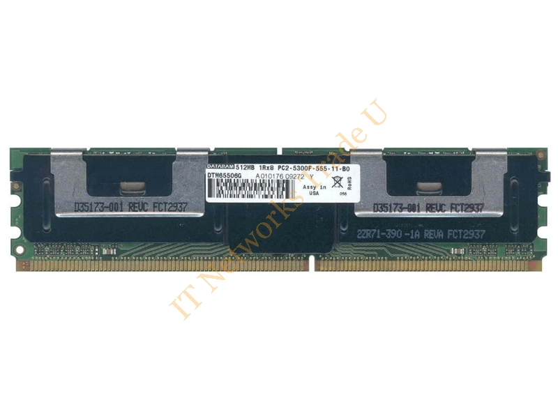 DTM65506G Dataram 512MB DDR2-667MHz PC2-5300 ECC Fully Buffered CL5 240-Pin DIMM Single Rank Memory Module Server Memory