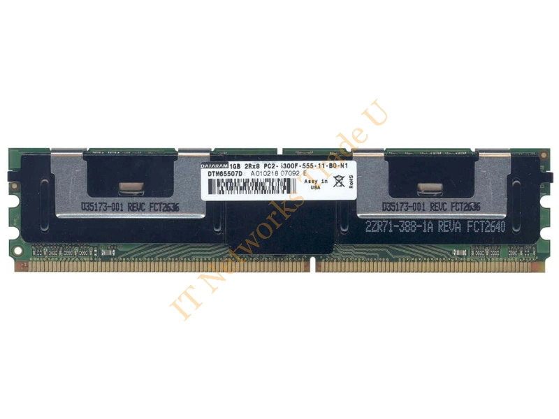 DTM65507H Dataram 1GB DDR2-667MHz PC2-5300 ECC Fully Buffered CL5 240-Pin DIMM Dual Rank Memory Module Server Memory