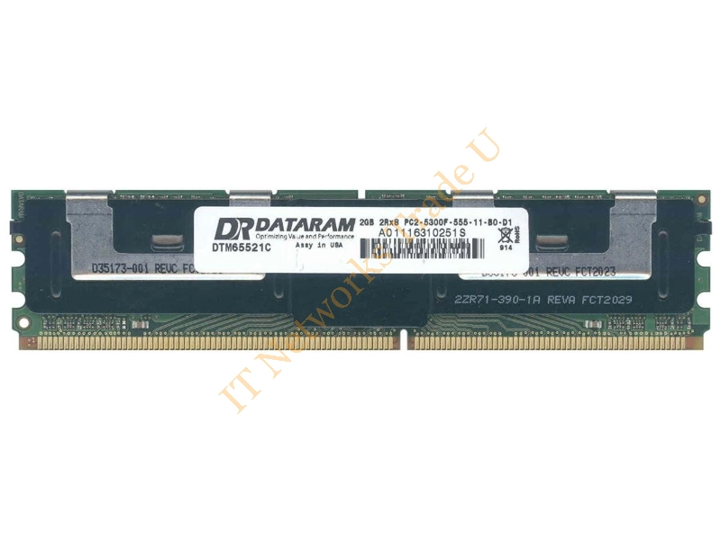 DTM65521C Dataram 2GB DDR2-667MHz PC2-5300 ECC Fully Buffered CL5 240-Pin DIMM Dual Rank Memory Module Server Memory