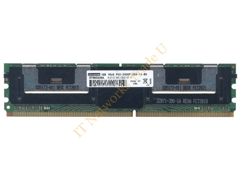 DTM65526A Dataram 1GB DDR2-667MHz PC2-5300 ECC Fully Buffered CL5 240-Pin DIMM Single Rank Memory Module Server Memory