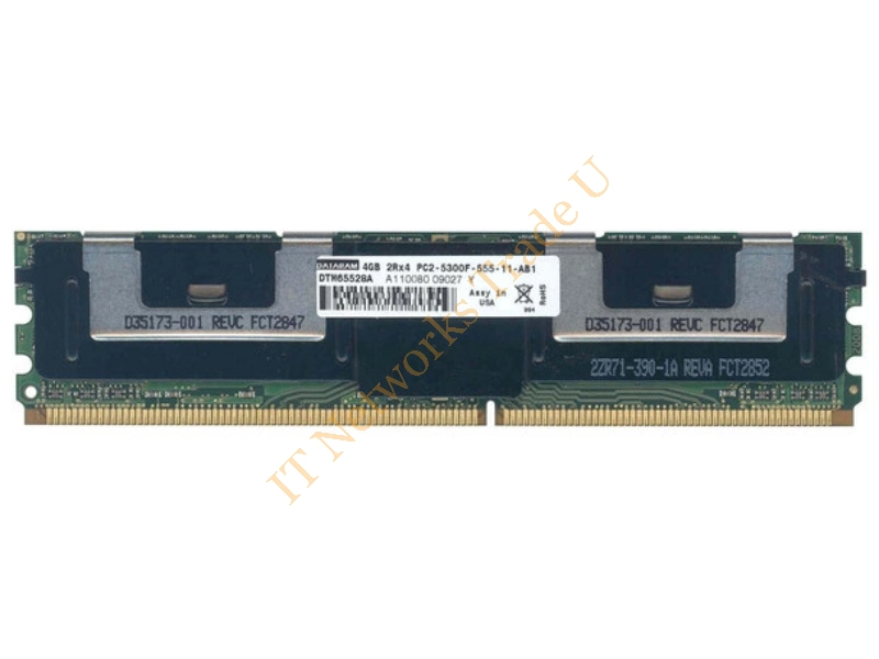 DTM65528A Dataram 4GB DDR2-667MHz PC2-5300 ECC Fully Buffered CL5 240-Pin DIMM Dual Rank Memory Module Server Memory