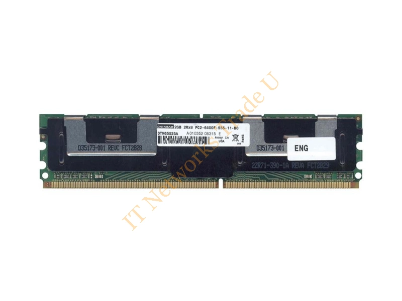 DTM65538B Dataram 1GB DDR2-800MHz PC2-6400 ECC Fully Buffered 240-Pin DIMM Dual Rank Memory Module Server Memory