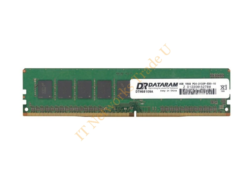 DTM68109C Dataram 4GB DDR4-2133MHz PC4-17000 ECC Unbuffered CL15 288-Pin DIMM 1.2V Single Rank Memory Module Server Memory