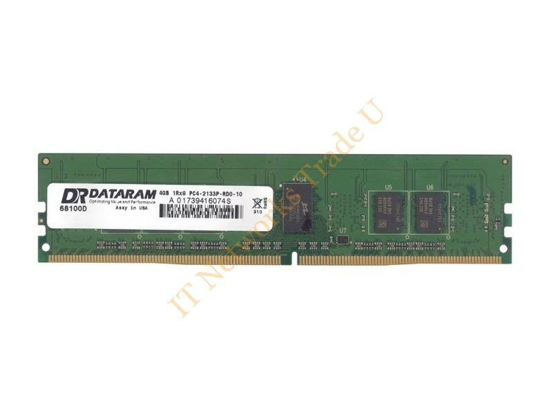 DTM68109D Dataram 4GB DDR4-2133MHz PC4-17000 ECC Unbuffered CL15 288-Pin DIMM 1.2V Single Rank Memory Module Server Memory